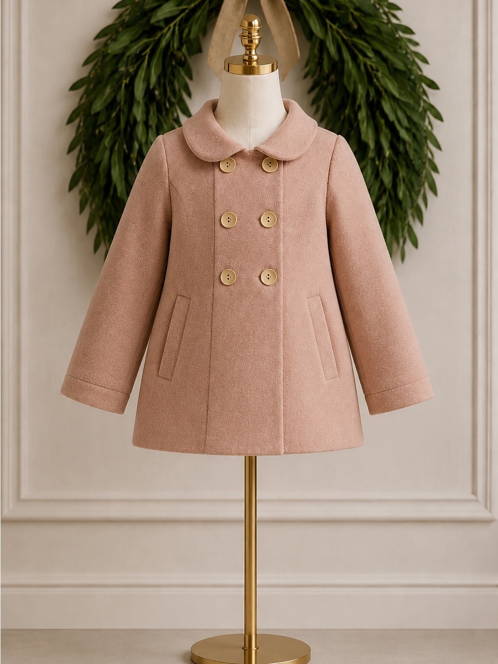Busy Bee Smocks Tan Dressy Jacket Peacoat 18 Months